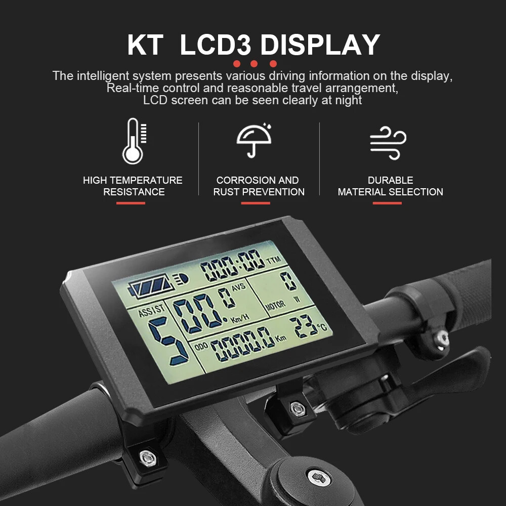 E-bike Controller 36V 48V 500W LCD3 8H LED880 Display SM/WP Plug with Light