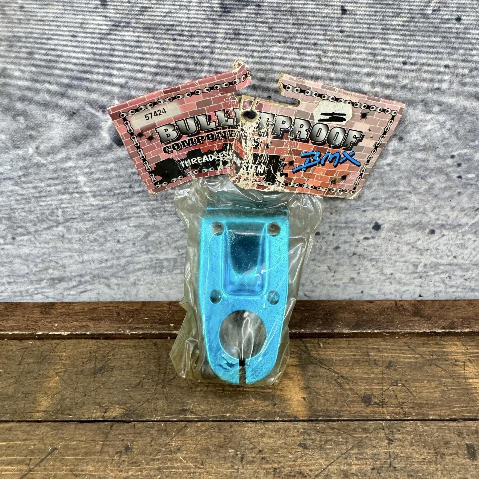 Vintage Bulletproof BMX 1in Threadless Stem Blue NOS Old SChool Standard Style