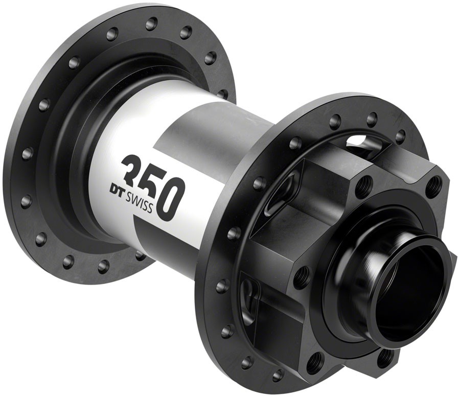 DT Swiss 350 Front Hub – 20 x 110mm DH Boost, 6-Bolt, Black, 28H
