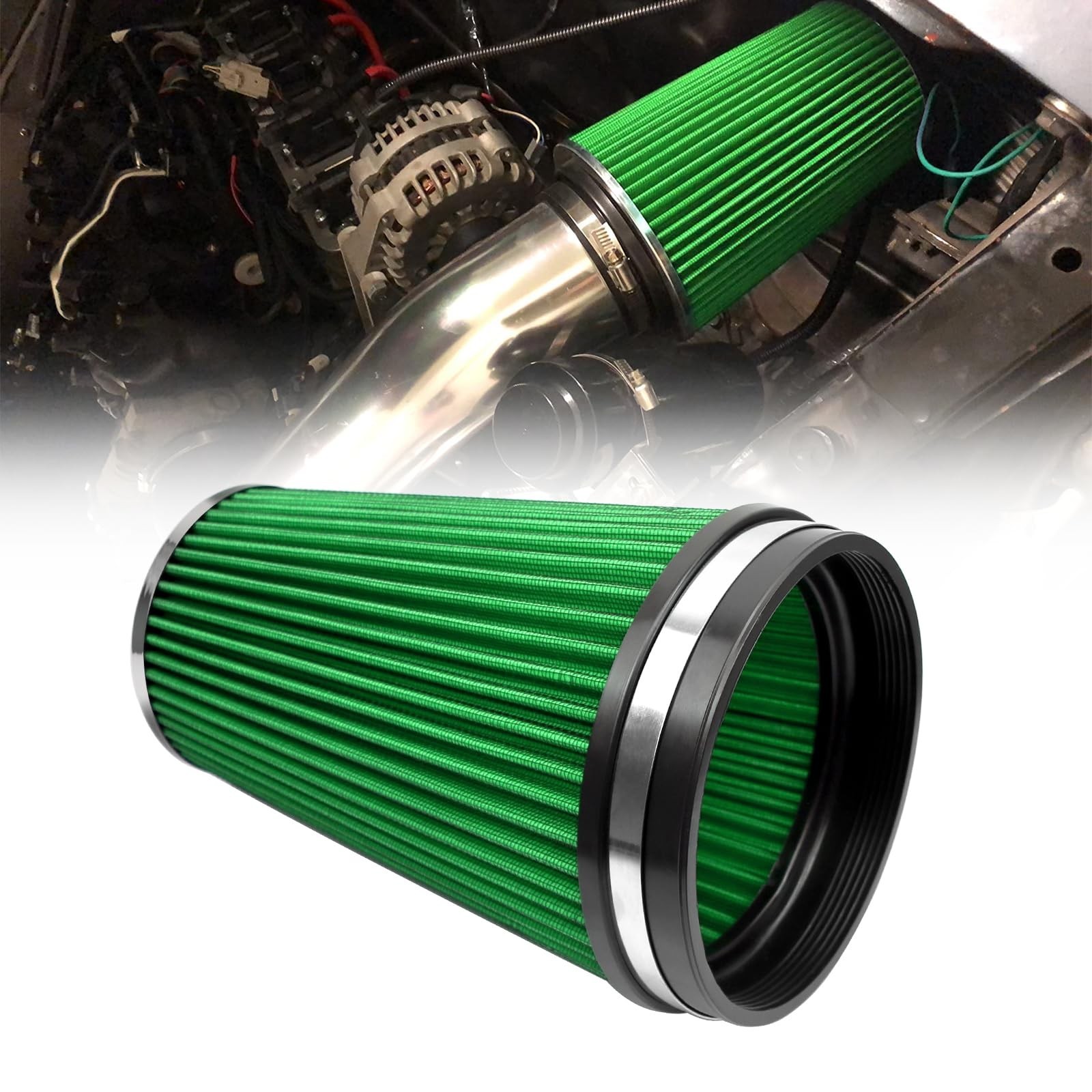 RYANSTAR RACING 152mm 6″ High Flow Round Tapered Cone Closed-Top Washable Cla…