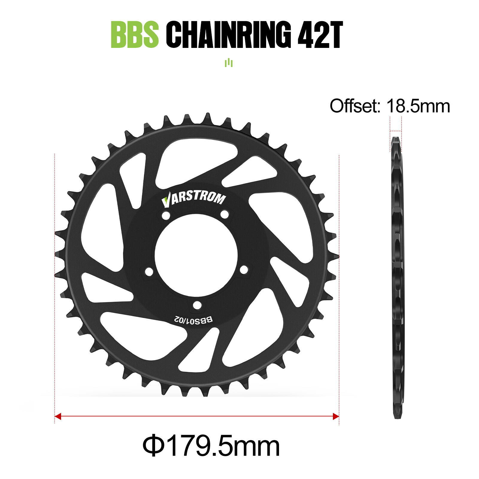 36T Sprocket for BAFANG BBS02B BBS01B 250W-750W Mid Drive Kit 42T Chainring