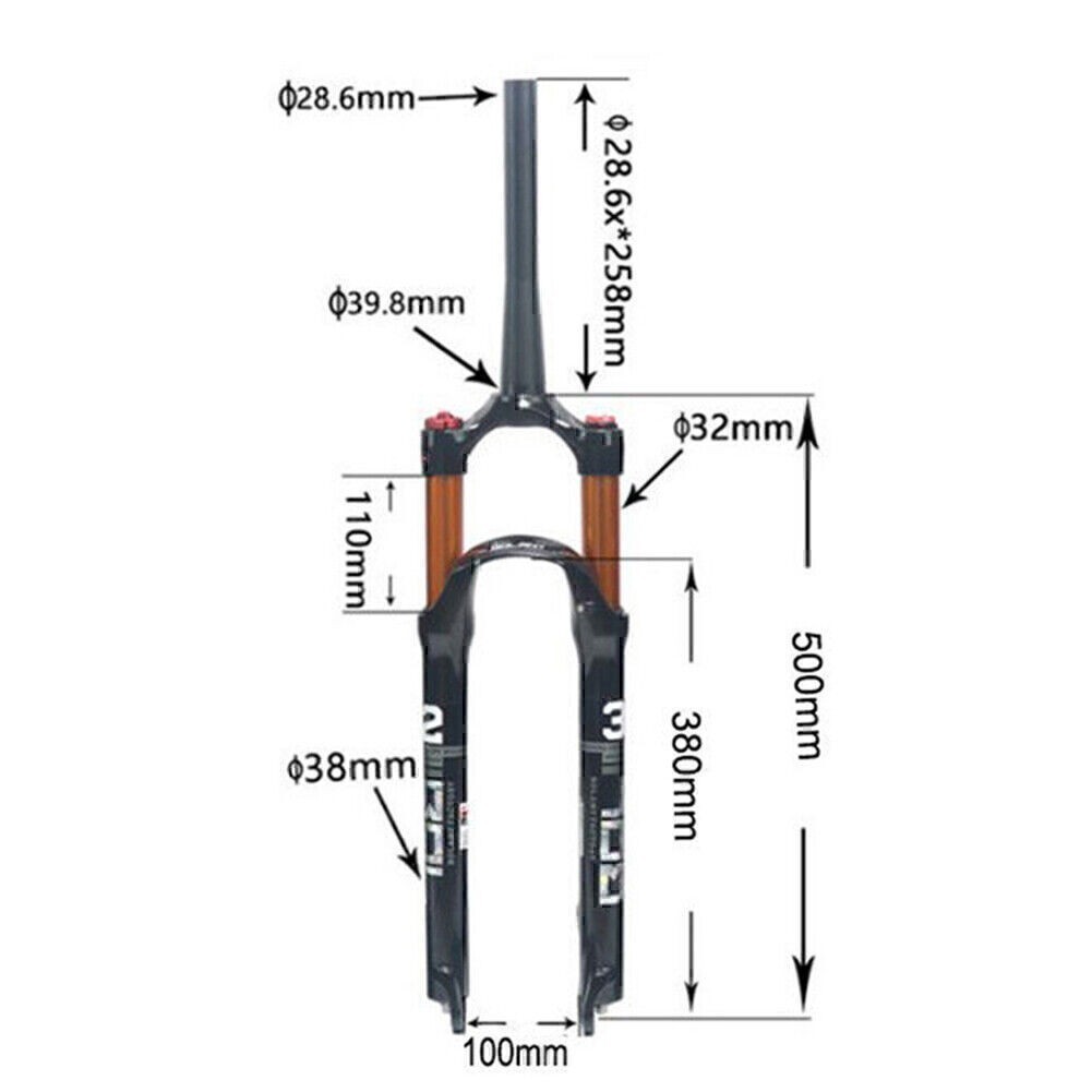 MTB Mountain Bike Air Suspension Fork 26″ /27.5″ /29″ 100mm 1-1/8Threadless