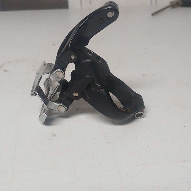 Clamp-On Front Derailleur 28.6mm Bottom Pull 2x Double Road Bike Black/Silver