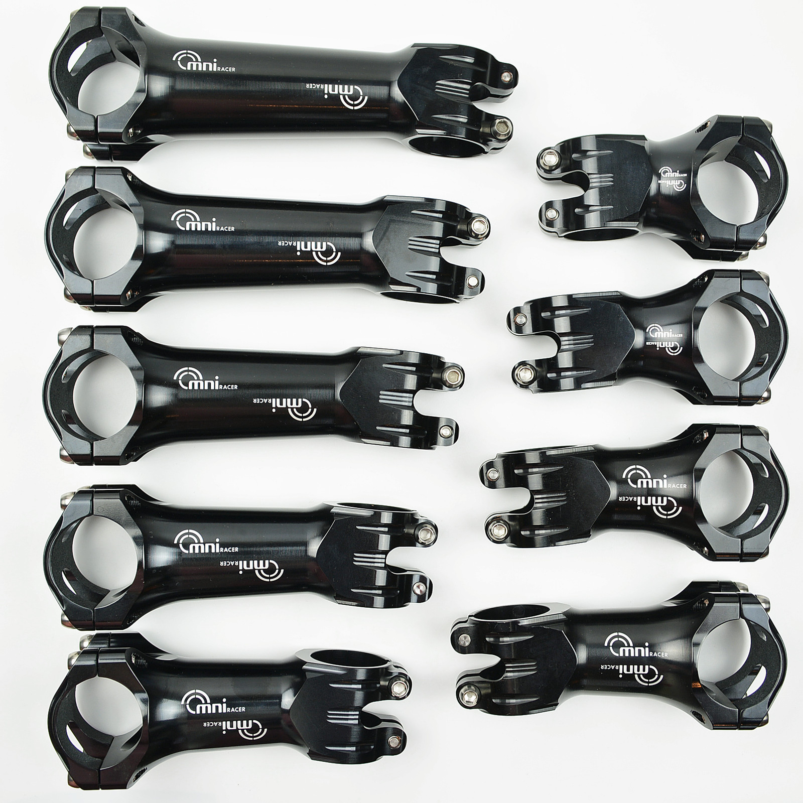 31.8x90mm OMNI Racer WORLDS LIGHTEST RACE-Lite Handlebar Stem & Ti Bolts BLACK
