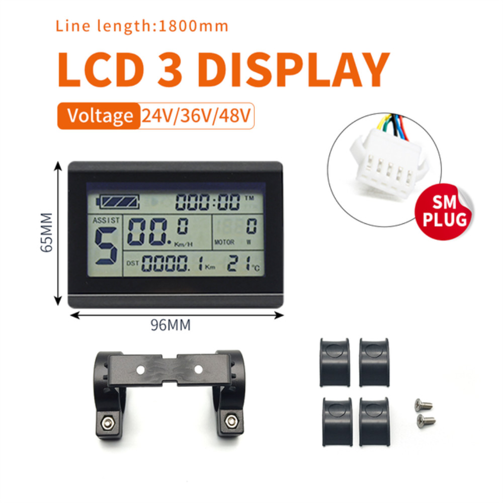 6 in 1 Ebike KT-25A 500W-750W Controller & LCD Display +HeadLight Tail lights