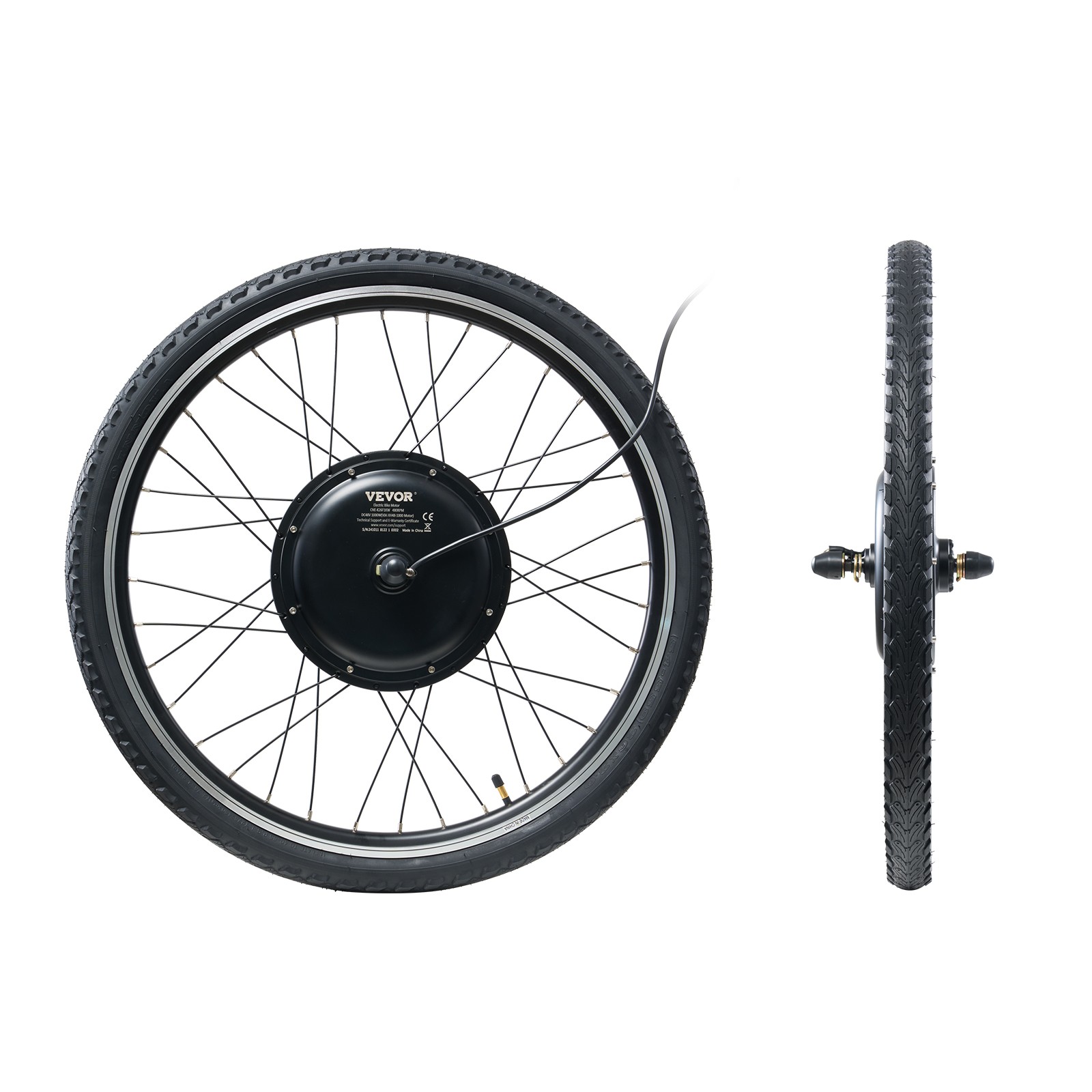 VEVOR 1000W Electric Bike Conversion Kit 48V 420rpm 26″ Front E-Bike Hub Motor