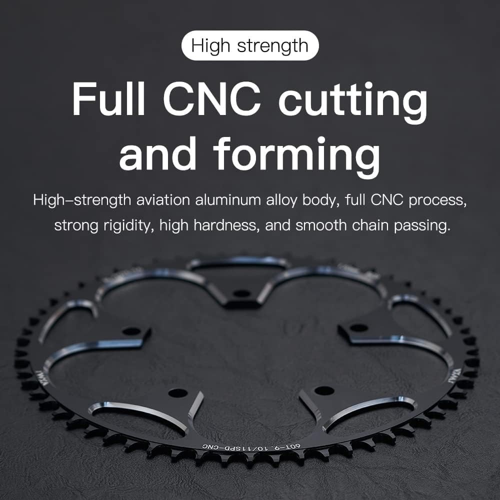 130BCD Chainring – CNC Machined 7075-T6 Aluminum Narrow-Wide 50T black