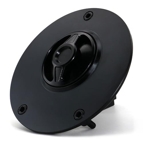 Motorcycle 3 Holes Gas Tank Cap Cover Fuel Cap CNC Aluminum Alloy, Fit Black