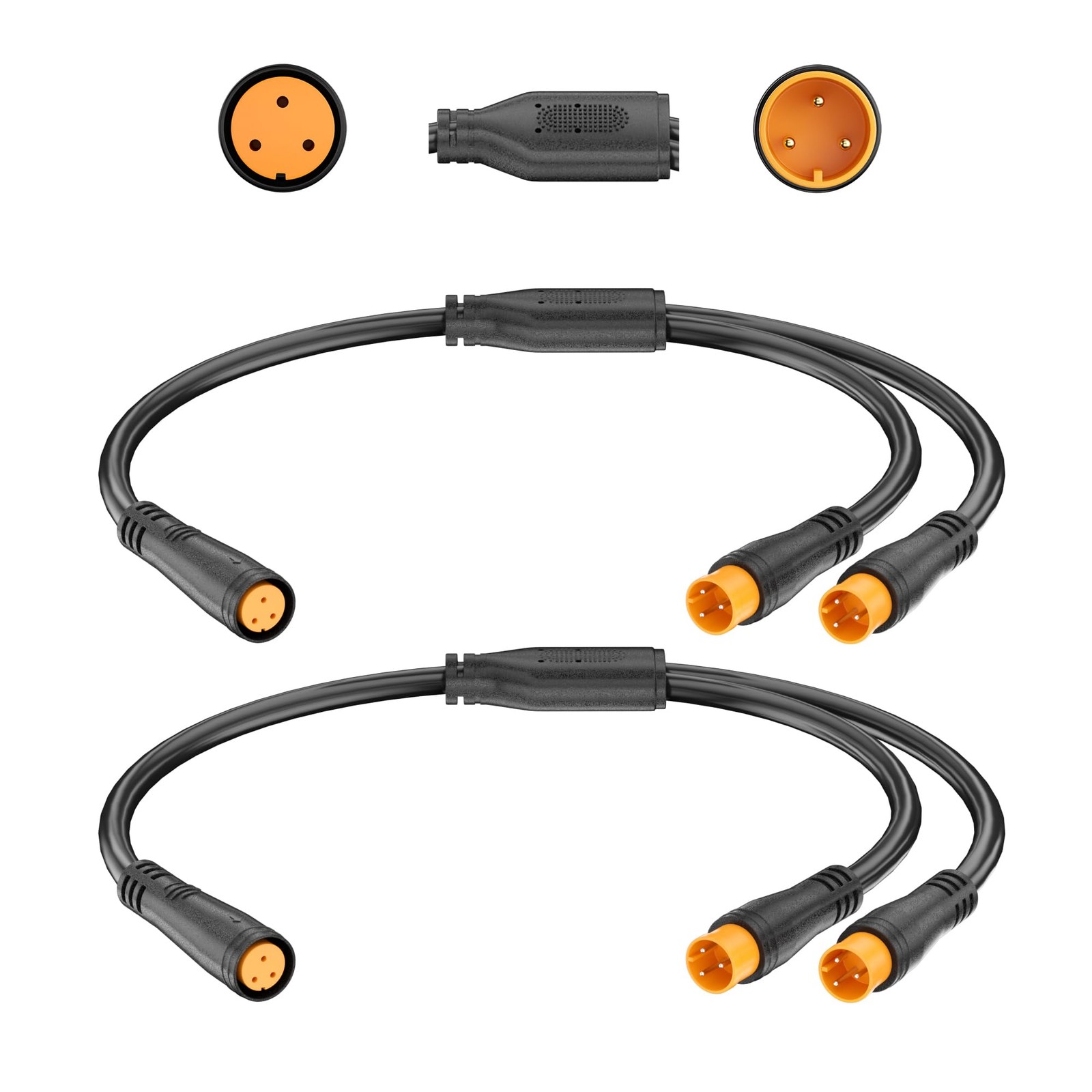 Y-Split Extension Cable 1T2 Wire 3pin with Waterproof Connector for Ebike Lig…