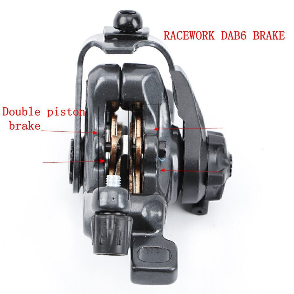2x RACEWORK Disc Brake Calipers MTB Bike Speed Clip Dual Disc Brake Set W/ Rotor
