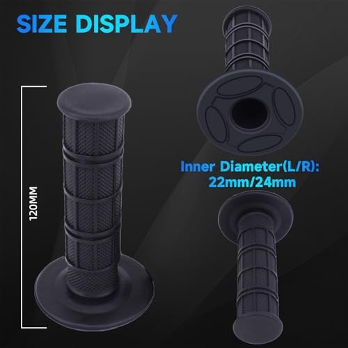 Dirt Bike Handlebar Grips 7/8″ Rubber Handle Grip Universal for Sur Ron black