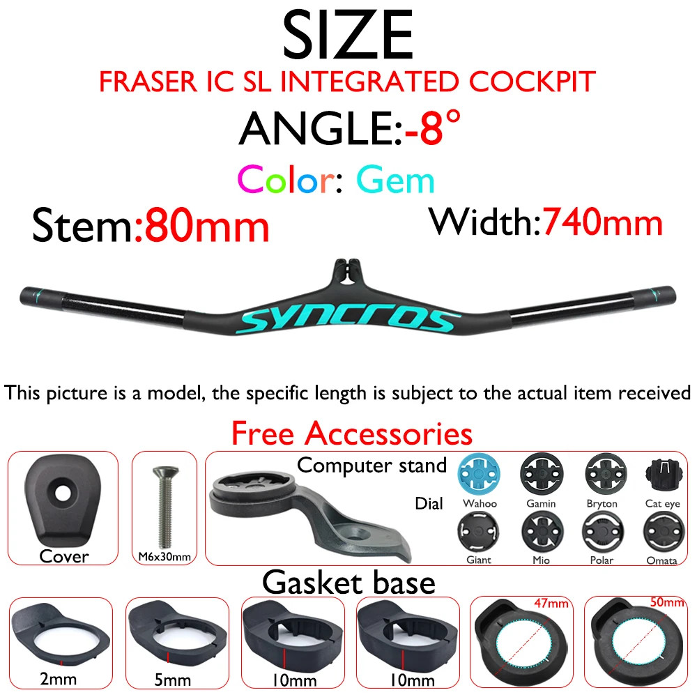 Mountain Bike Carbon Integrated Handlebar with Stem Angle -8/-17/-25 Degree