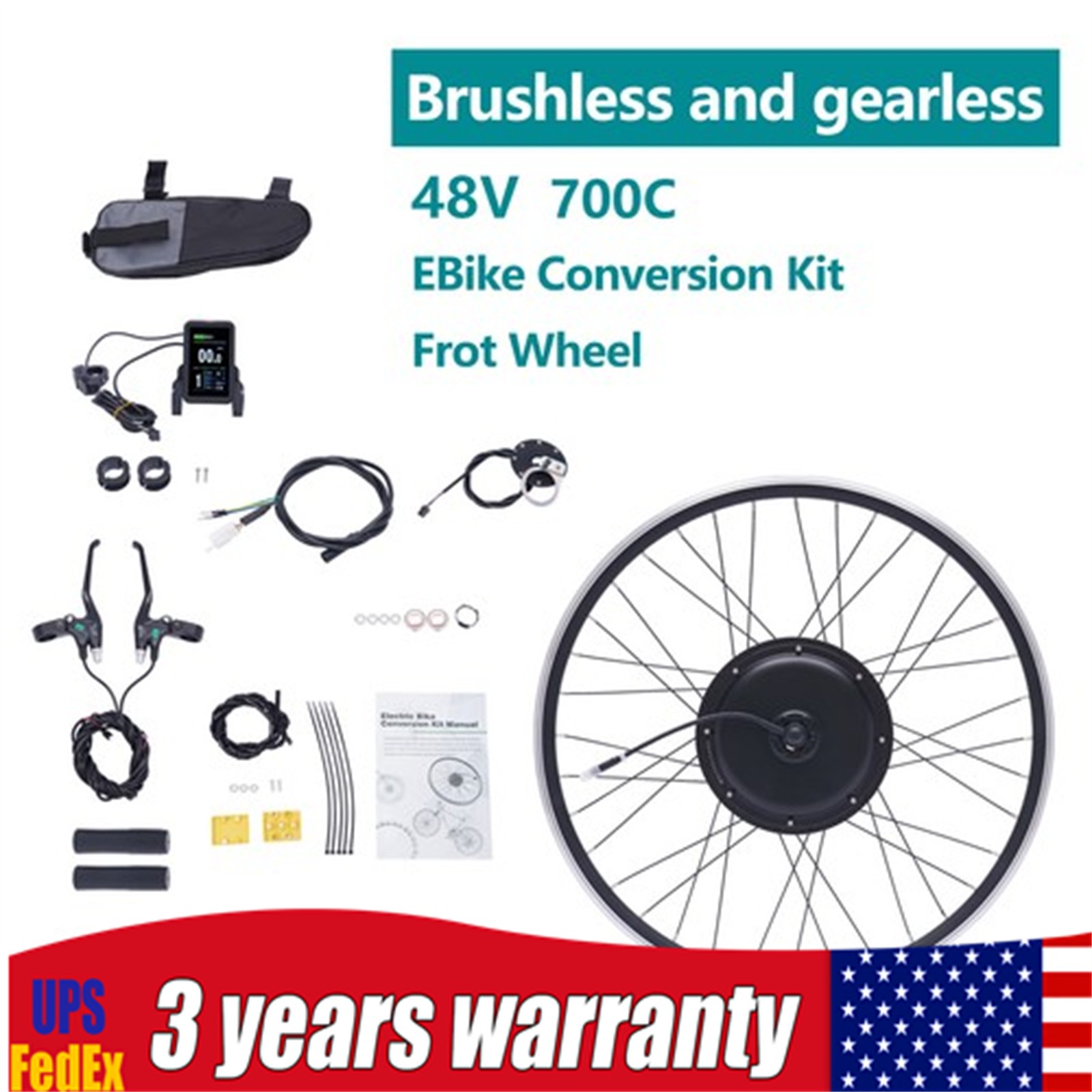 48V eBike Conversion Kit 28/29 Inch Front Wheel & 1000W Hub Motor Electric Bike