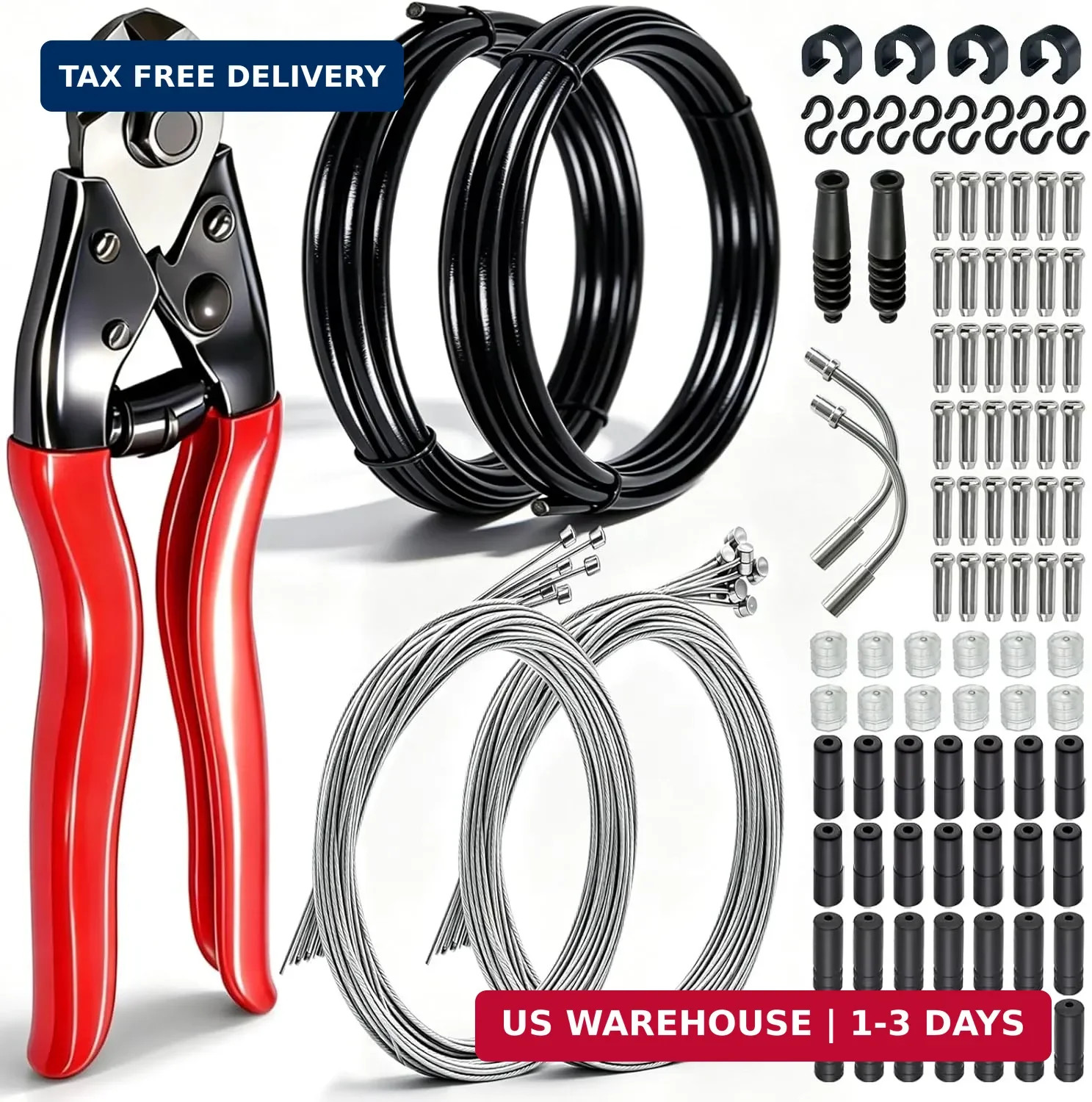 weideer 107PCS Stainless Steel Wire Cutter Bike Brake Cable Housing Shifter Cabl