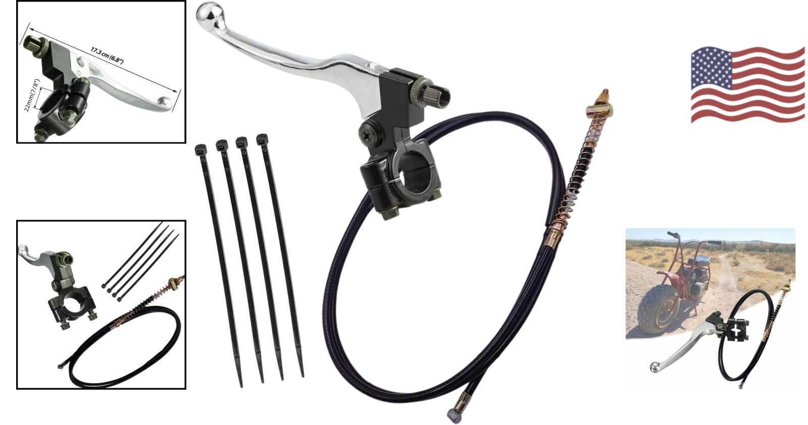 Lightweight Left Brake Lever & Rear Brake Cable – Fits Coleman CT200U Models