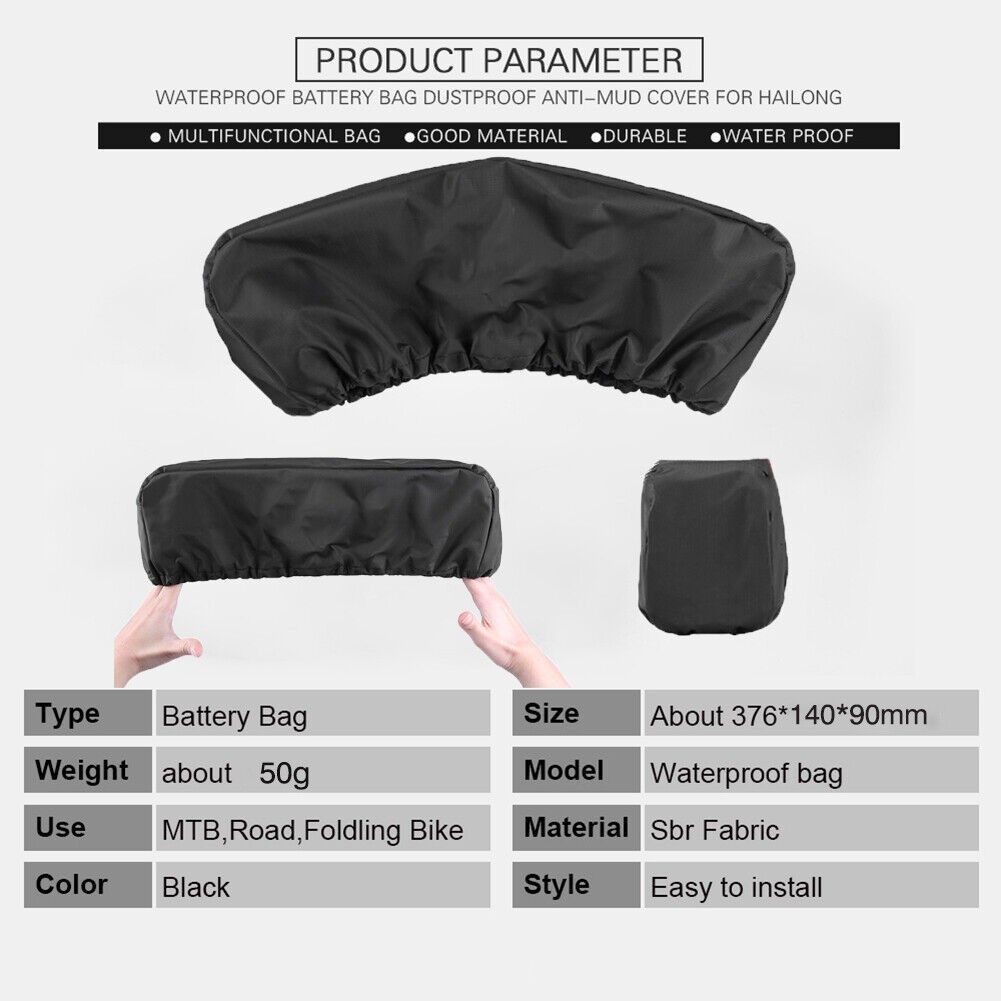 36V 48V 52V 10Ah 12Ah 15Ah 20Ah Ebike Lithium Battery Waterproof Dustproof Bag 1