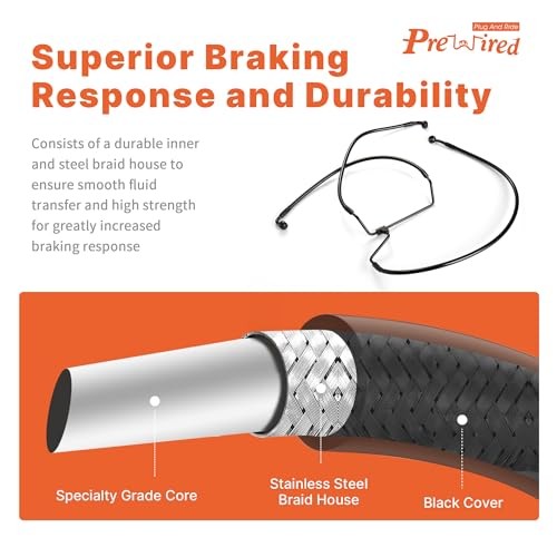 Front Brake Line 16″ Handlebars Extension Brake Cable NO ABS for Harley 2014