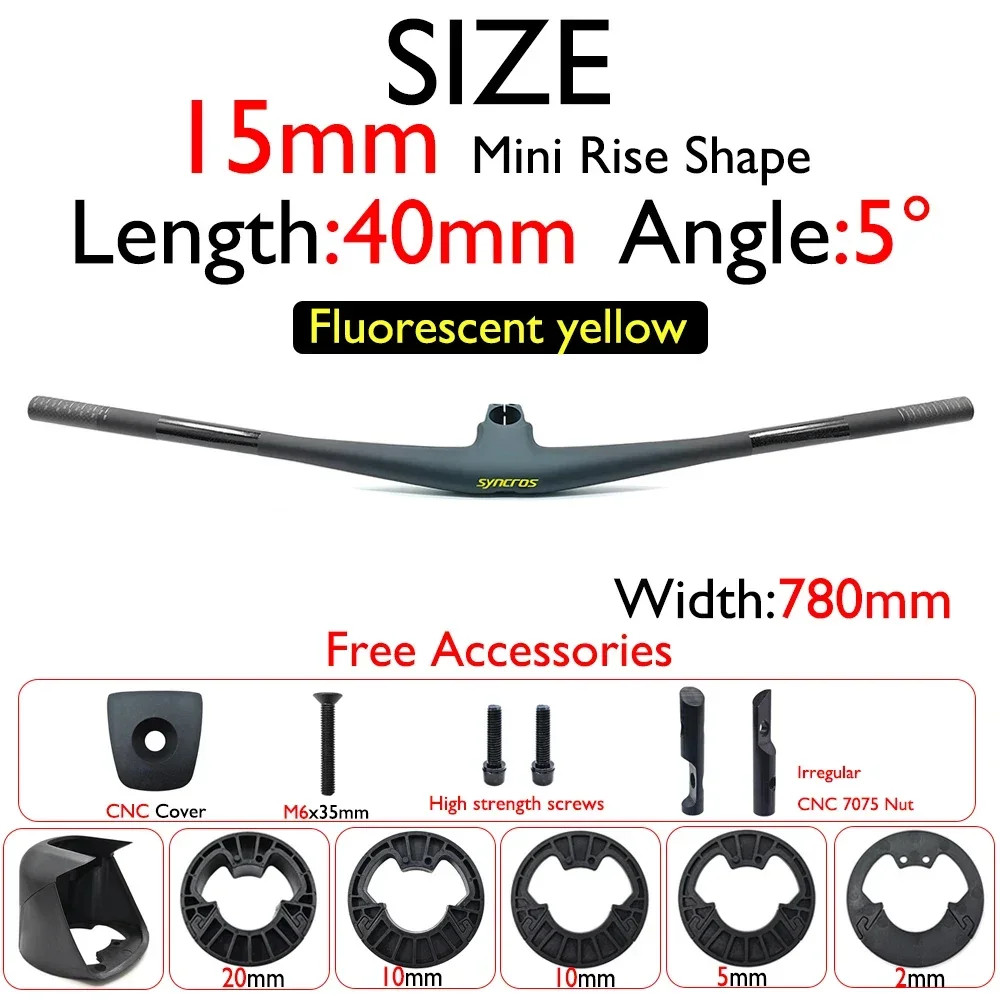 SYNCROS Carbon Integrated MTB Handlebar 4°/5°,15/25mm Rise for Sparks Frame