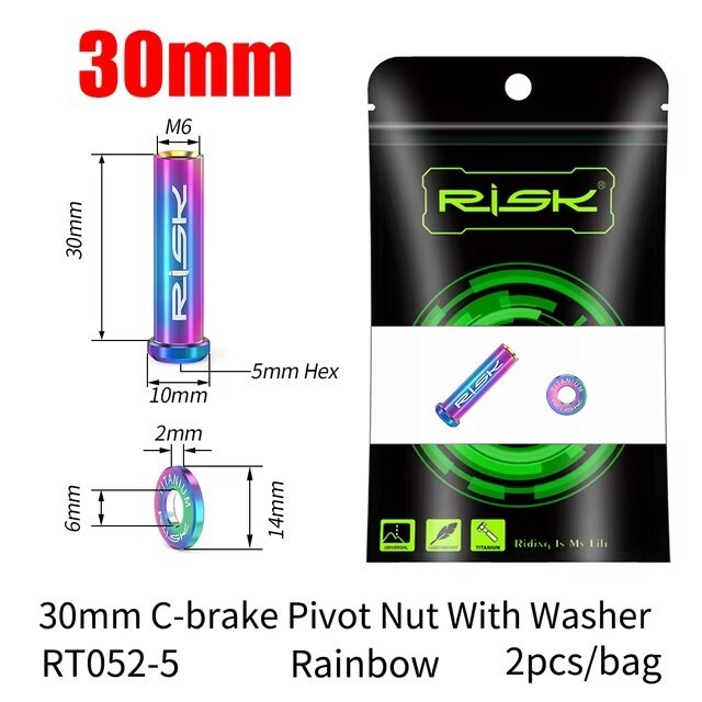 Titanium Road Bike C Brake Pivot Bolt with Washer M6x10/15/20/25/30/40mm