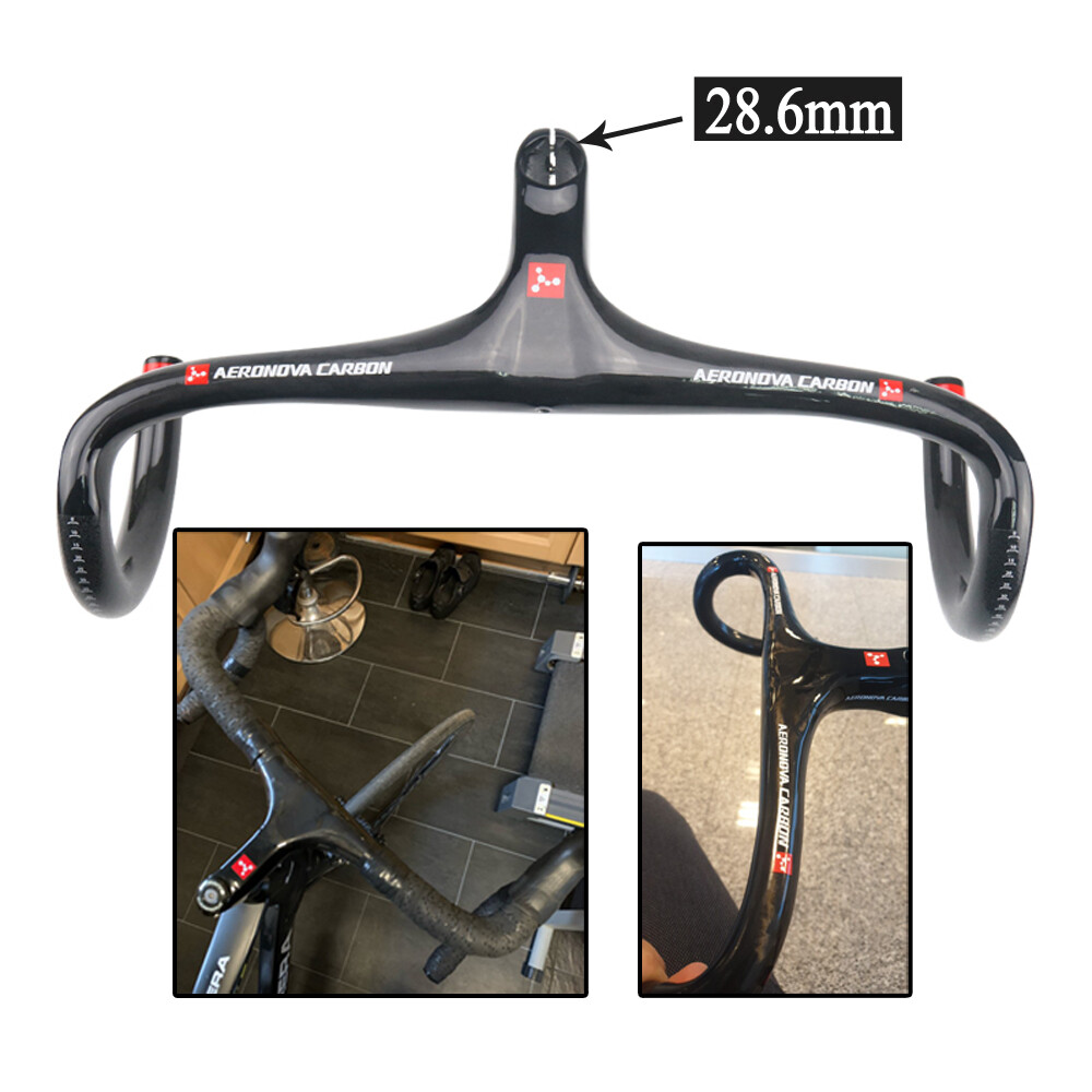Road Drop Bar Bicycle Handlebar Integrated Stem Carbon Fiber Ultra-light Cycling