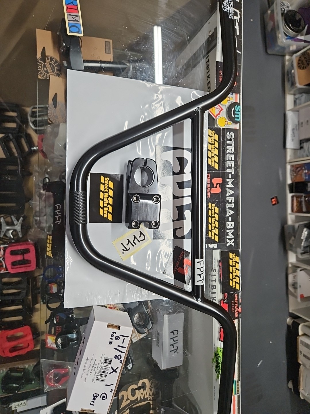 CULT DAK 1″ OD Stem Bar Combo BLACK 9.5″ HANDLEBARS 1-1/8″ STEM bmx bike SE NEW!