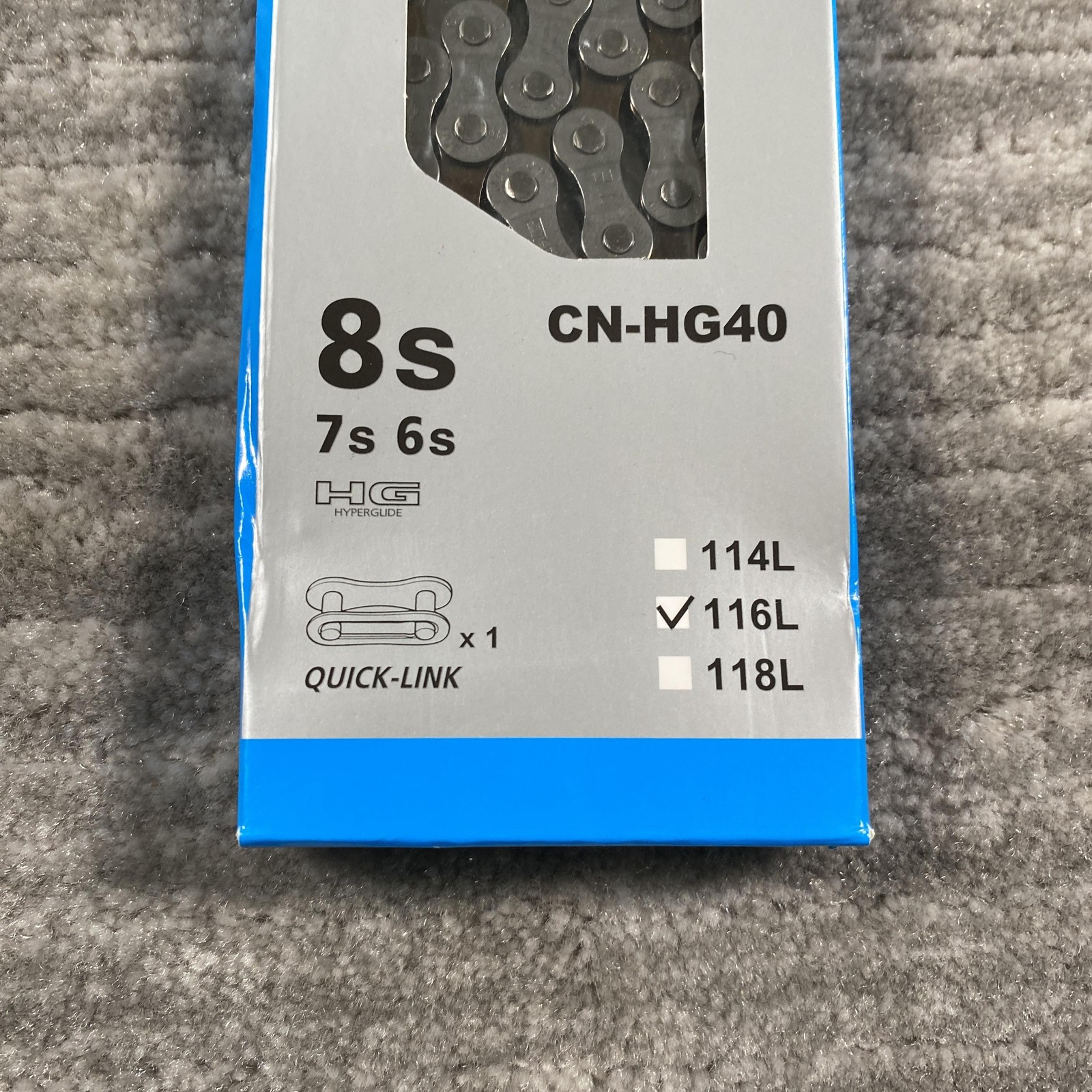 Shimano CN-HG40 8 Speed Chain 116 Links Silver HG Hyperglide Quick-Link Bike