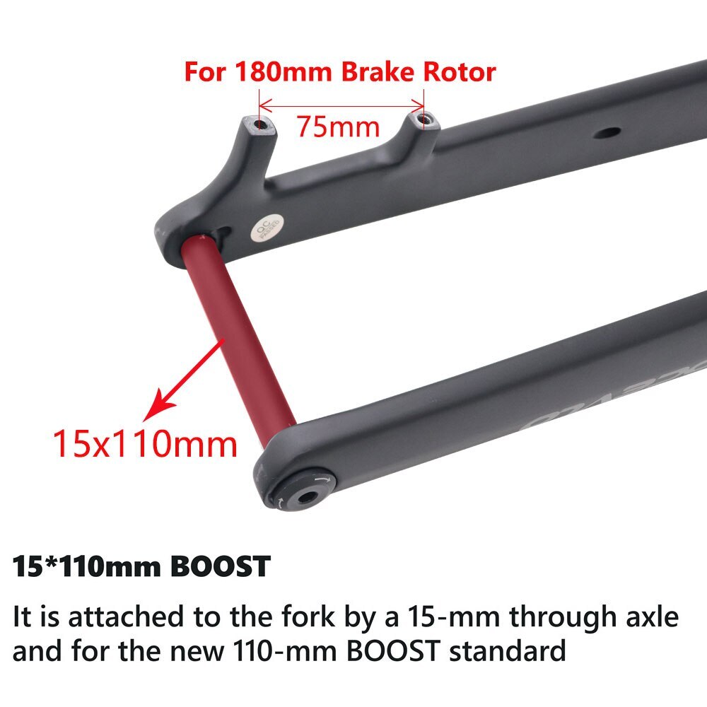 Carbon Mountain Bike Boost Fork 29er mtb Rigid Tapered Bicycle Forks 15*110mm