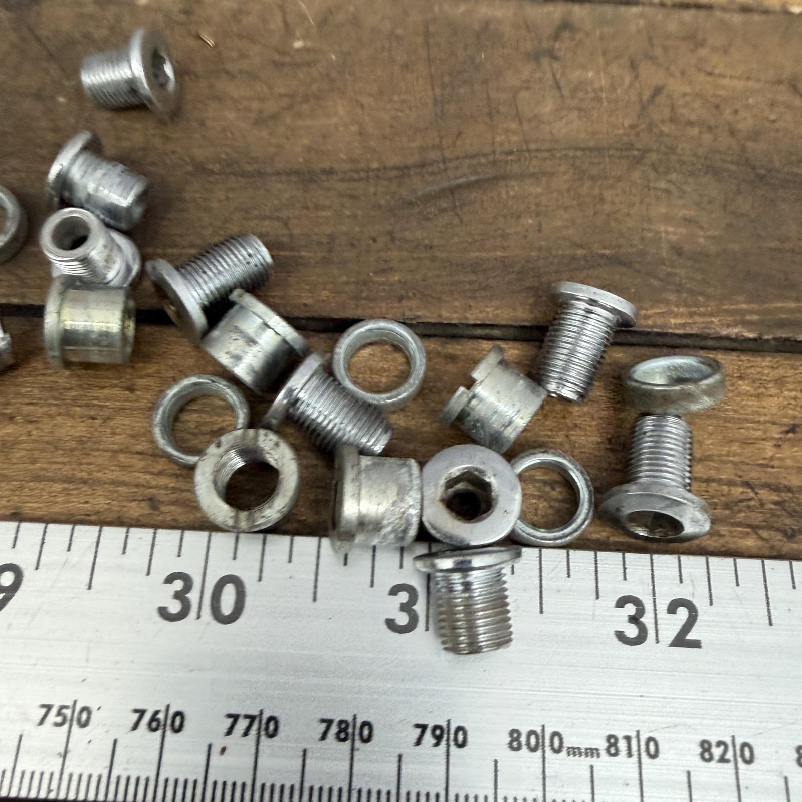Vintage Takagi Tourney GS Triple Chainring Bolts Nuts Washers Spacers Bike Crank