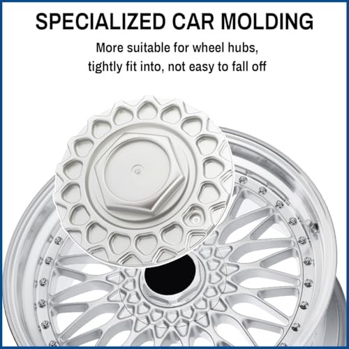 6.61in Wheel Center Caps for BBS RS Racing STR 606 BBS Style 5, Matt Silver