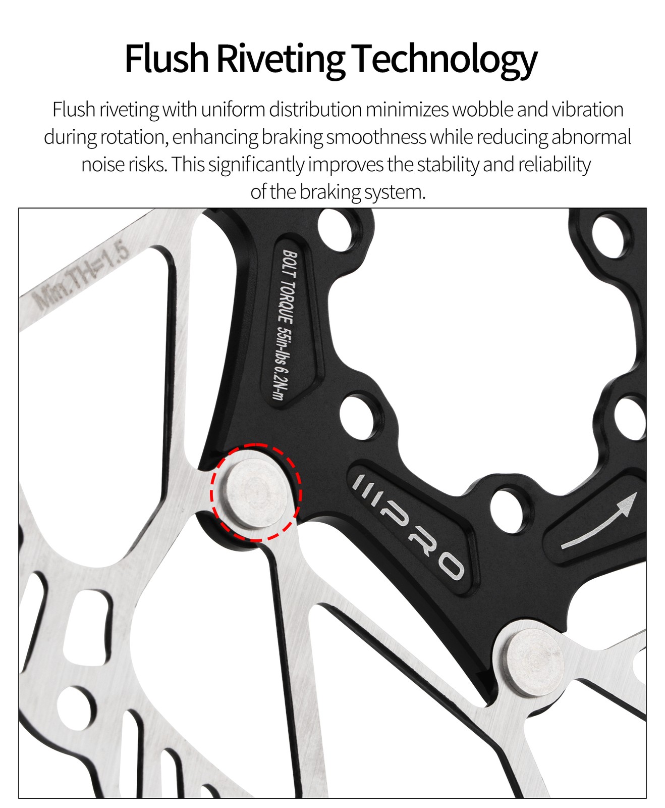 IIIPRO 6-Bolts Aero Disc Rotor 140/160mm MTB Mountain Bike Road Hollow Disc