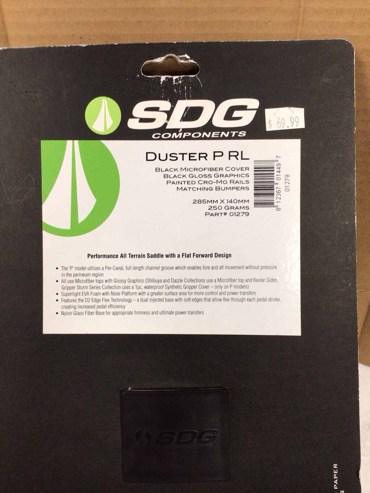 SDG Components Duster P RL 140x285mm Saddle Chromoly Rails