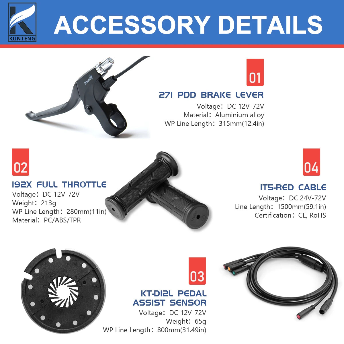 36V/48V 15-30A Waterproof Controller for Electric Bike with Light Function
