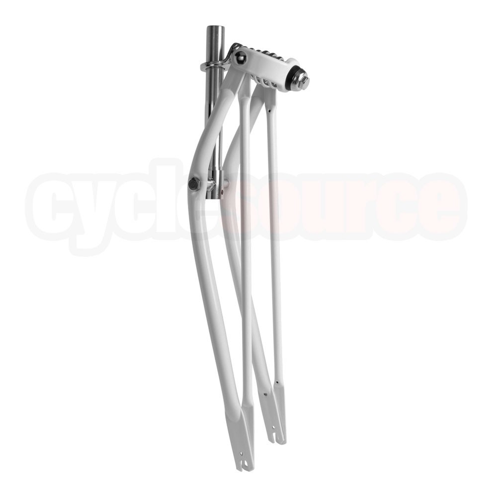ENIX 26″Beach Cruiser Bicycle Bike Classic Straight Spring Fork White/Chrome