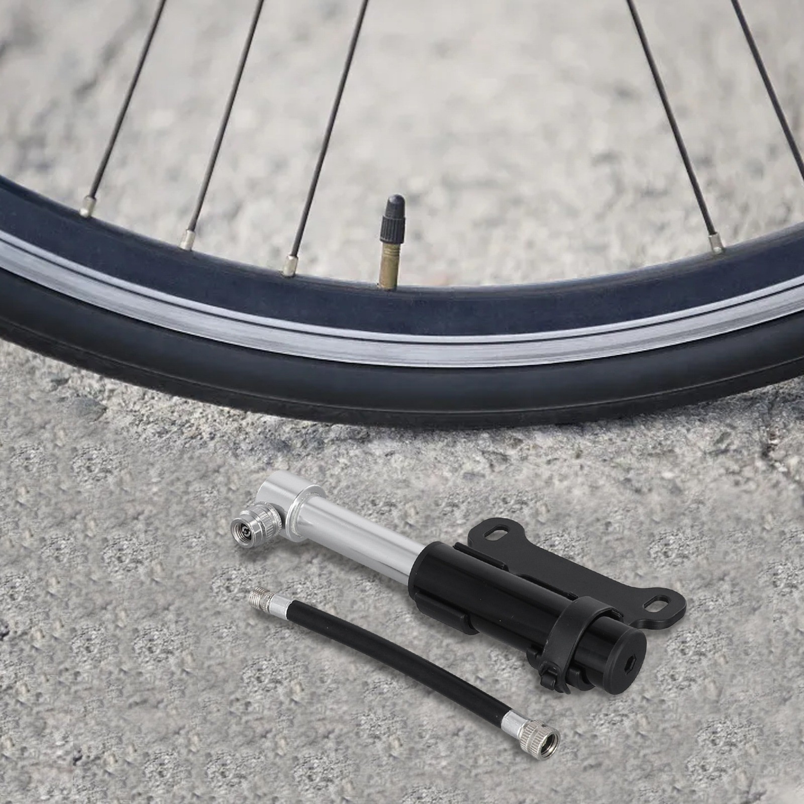 Compact Aluminum Bike Pump for Mountain Bike and Road Bike 120 PSI Easy Install