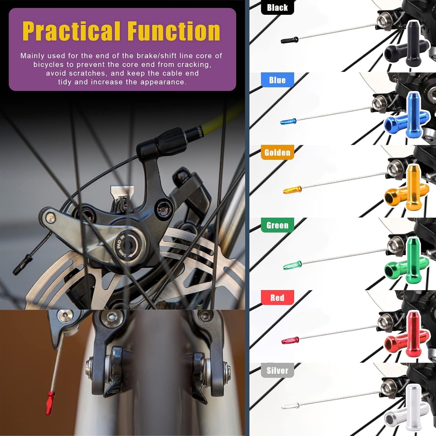 67PCS Stainless Steel Bike Cable Cutter and Brake/Shift Cable Kit with Crimp New