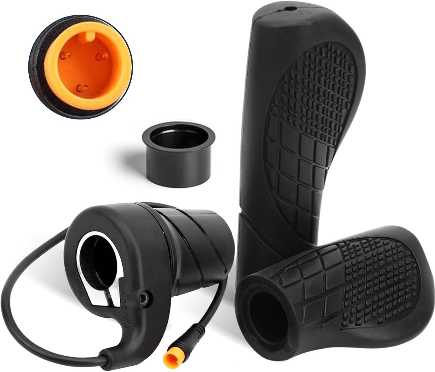 FT76x Waterproof Half Twist Throttle for E-Bike 12V-72V Black