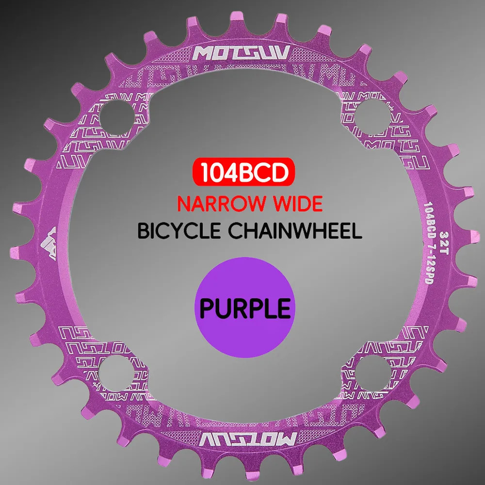 Bicycle 104BCD Crank Narrow Wide Chainring Aluminum Alloy MTB Bike round 32T 34T
