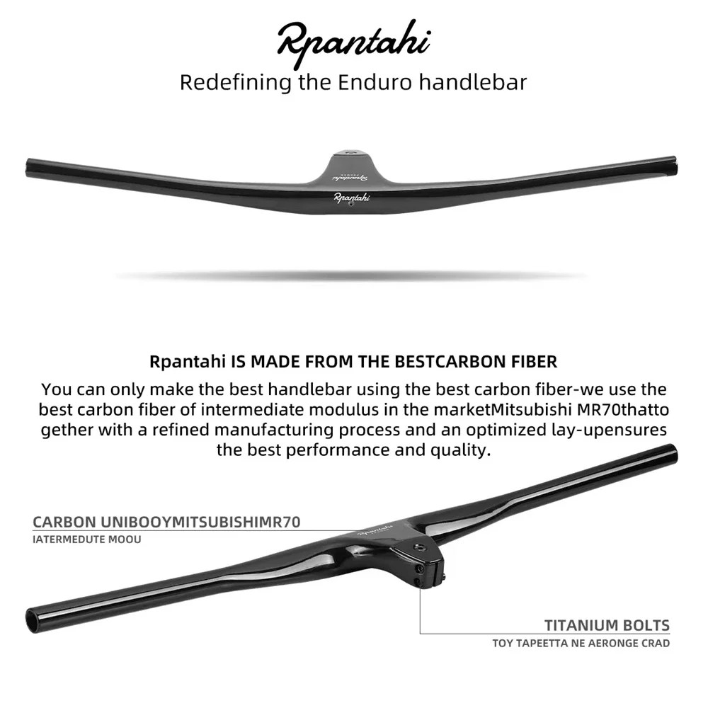 Utralight Full Carbon Fiber MTB Bicycle Integrated Handlebar -17 Degree 740mm