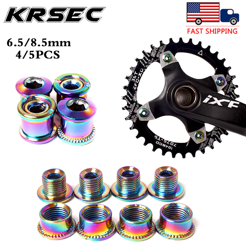 KRSEC 4/5PCS Single/Double/Triple Chainring Bolts MTB Road Bike Crankset Screws