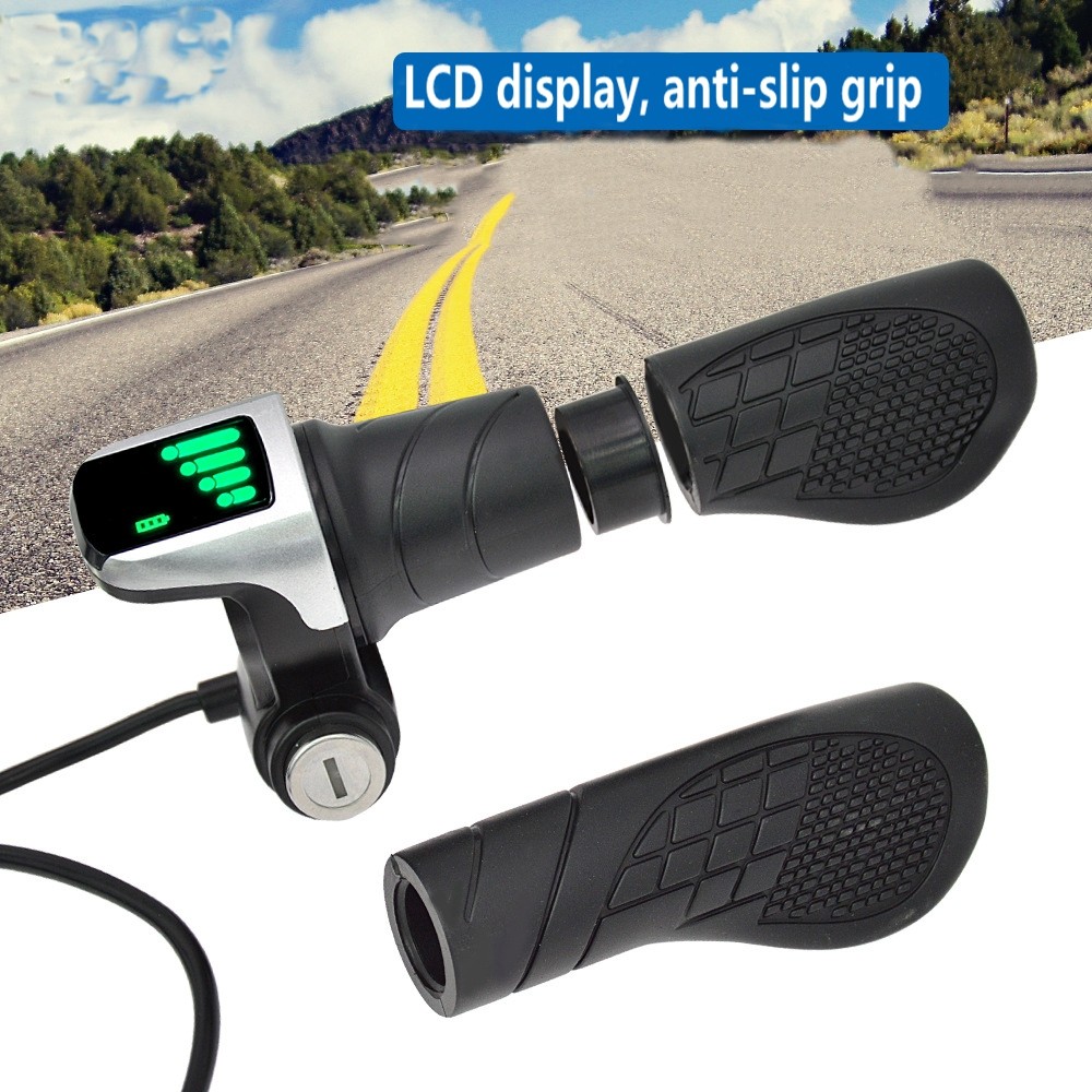 36V/48V E-Bike/Scooter Split Throttle Handle with Power Display & Key Lock USA