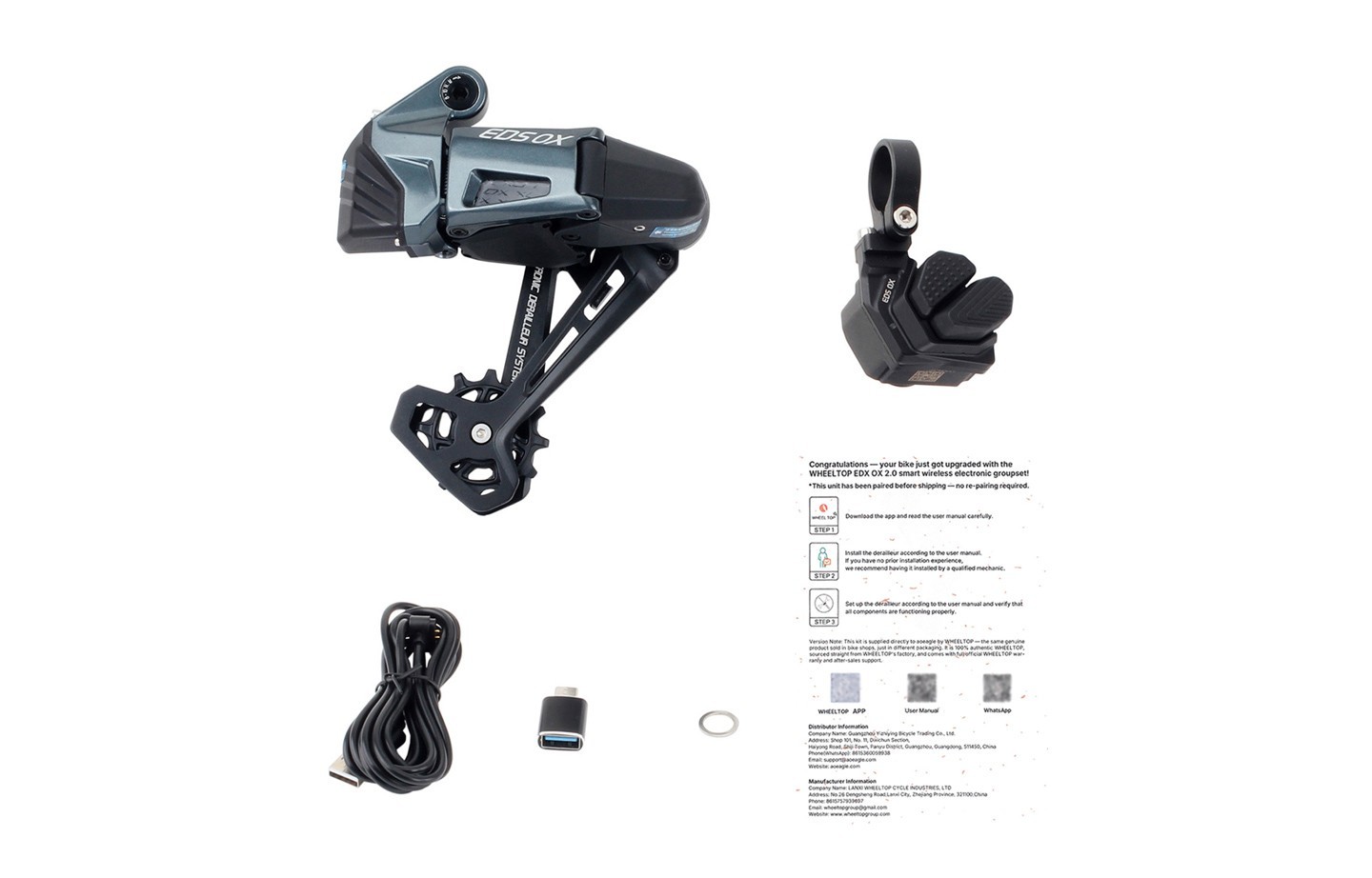 WHEELTOP EDS OX 2.0 MTB Wireless Electronic Groupset Shifter/Derailleur 3-14s