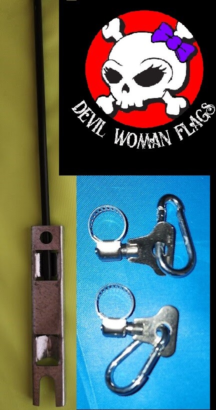 Devil Woman Flags 6 FT 1/4″ fiberglass pole with bicycle mount for safety flags