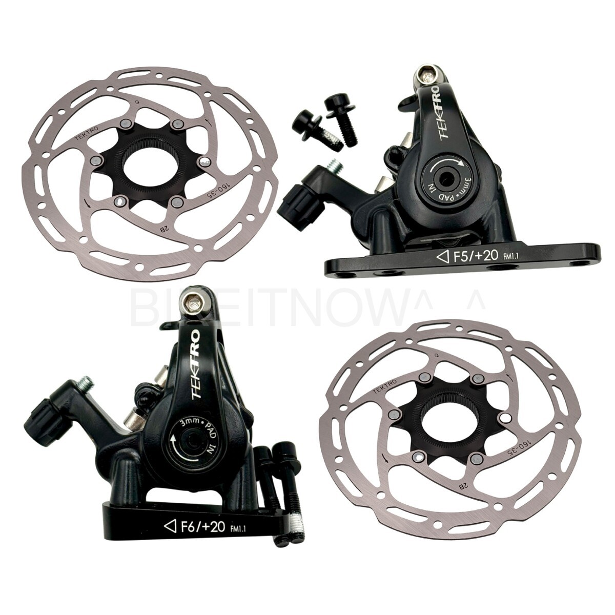 TEKTRO MD-C550 Flat Mount Disc Brake Set Mechanical Road Bike 160mm Rotors