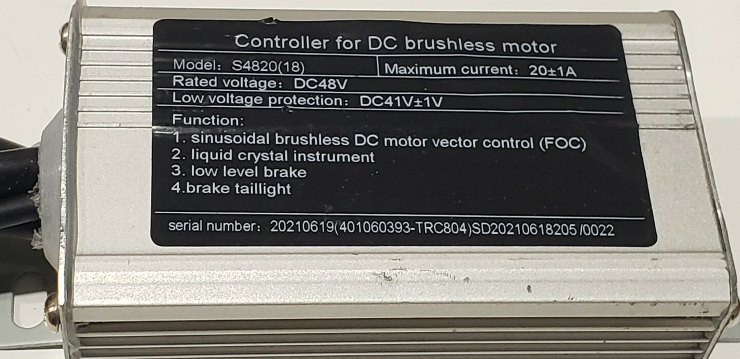 Sine Wave 48V Brushless DC Motor Controller w/ Harness for Electric Bike/Scooter