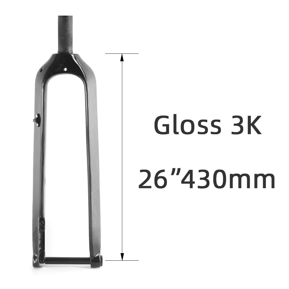 Mountain Carbon Bicycle Fork Bicycle Hard Fork Tube Thru Axle15*100mm Bike Parts