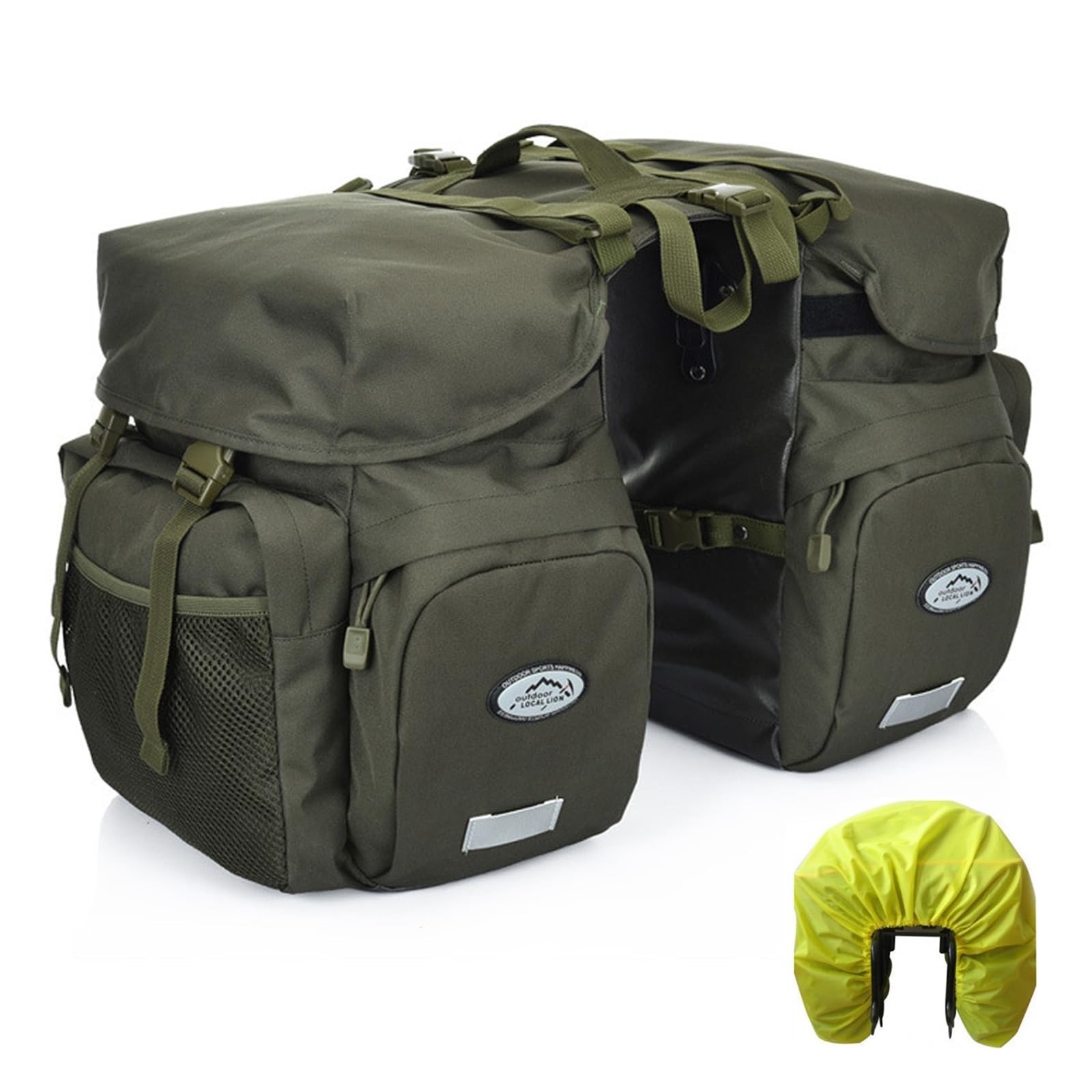 50L Panniers Bike Bags, Waterproof Bike Panniers Made of High-Density 600D Po…