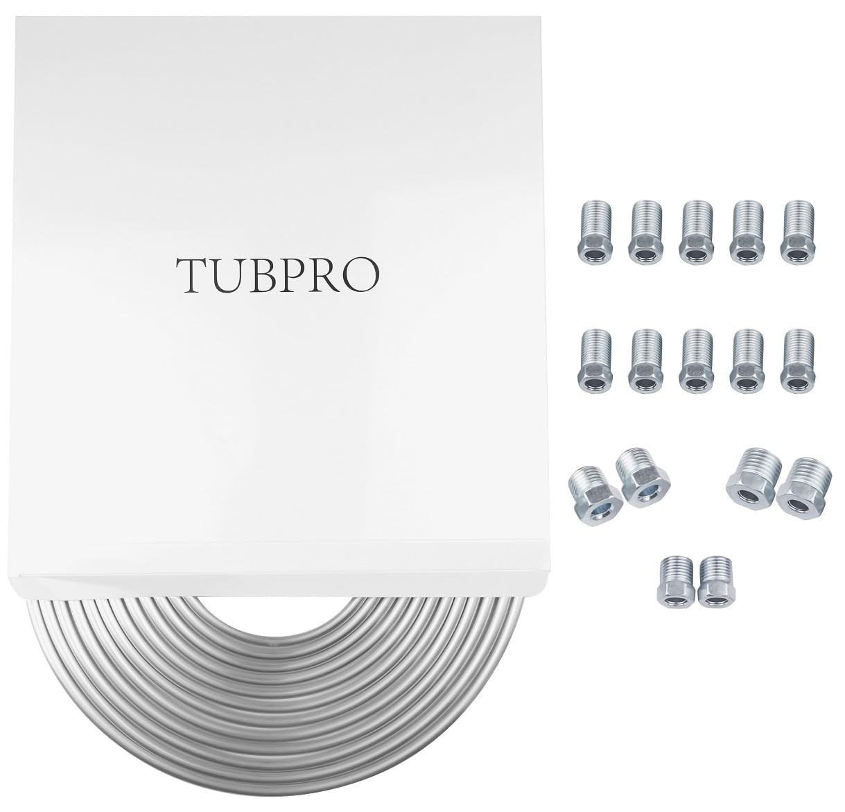 1/4” OD Brake Line, 25FT Alumal Tubing Kit with Fittings, Includes 16 Nuts, W…