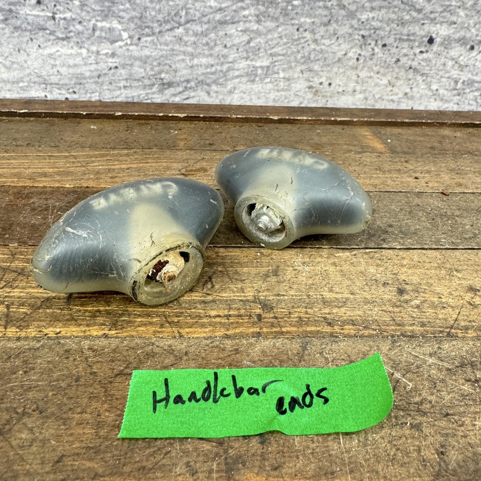 Vintage CatEye Gray Handlebar Bar Ends Plastic Pair 90s Bike MTB Road