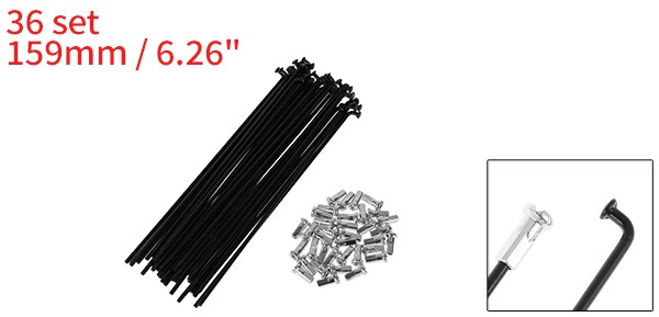 36 Set 12G Bicycle Spokes 159mm Bike Wheel Spokes 45 Steel