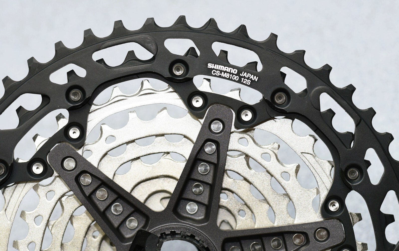 Shimano XT CS-M8100 Cassette – 12-Speed, 10-51t, Silver/Black, Micro Spline